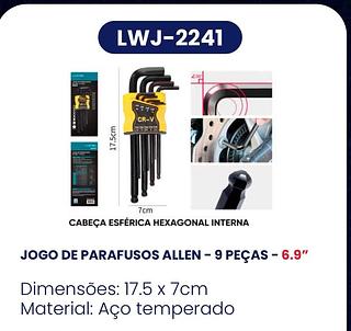 KIT JOGO DE CHAVES ALLEN com 9pc