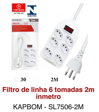 Filtro de linnha 6 tomadas