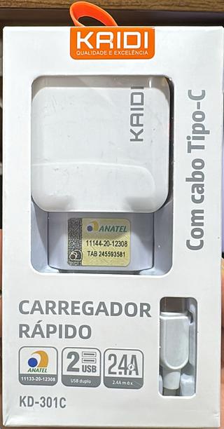 carregador 2.4A 3.1A TP-C