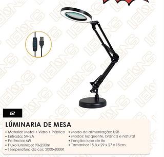 LUMINÁRIA DE MESA