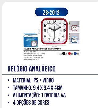 RELÓGIO ANÁLOGO 9,4*9,4cm