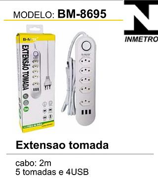 extensão Filtro De Linha 5TOMADA 3USB