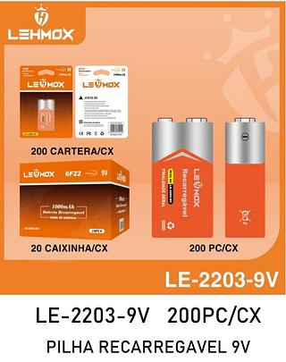 pilha RECARREGAVEI 9V