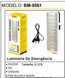 LÂMPADA DE EMERGÊNCIA 30 LEDS