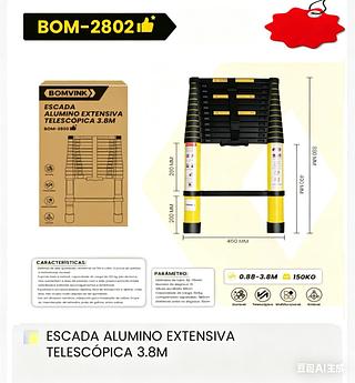 ESCADA ALUMINO EXTENSIVA TELESCOPICA 3,8M