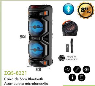 CAIXA DE SOM BLUETOOTH 8"
