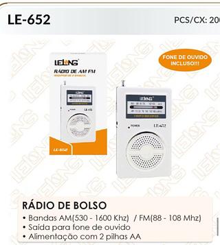 RÁDIO PORTÁTIL a PILHA AM/FM