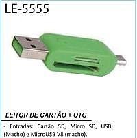 ADAPTADOR LETOR CARTAO+OTG +V8-USB