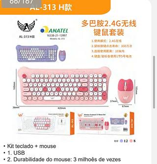 KIT TECLADO+MOUSE SEM FIO