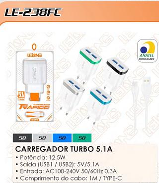 CARREGADOR 2 Entradas(USB-Type-C)5.1A