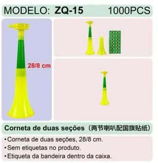 Corneta de duas sessões 28/8cm(Brasil) (sem garantia)