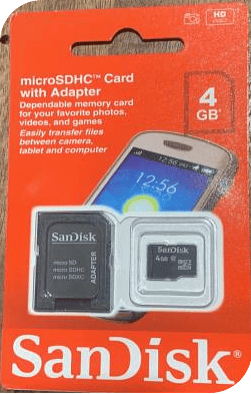 CARTÃO de memória 4GB