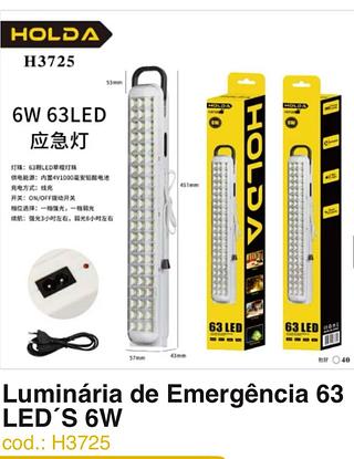 Luminária de Emergência 63 LED
