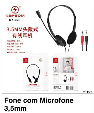 Fone com Microfone 3,5mm