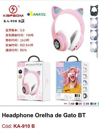 FONE COM Orelha de Gato BT
