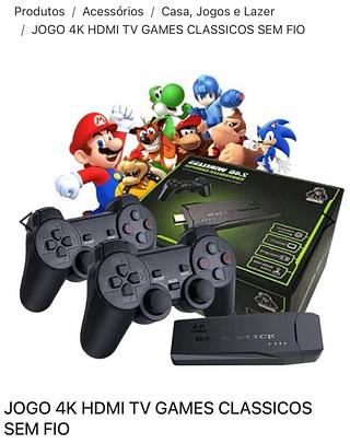 JOGO 4K HDMI TV GAMES CLASSICOS SEM FIO