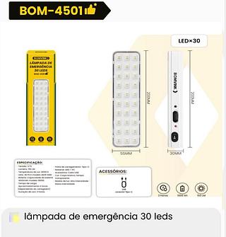 LÂMPADA DE EMERGÊNCIA 30 LEDS