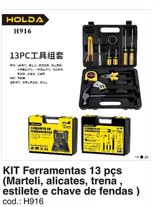 KIT FERRAMENTAS BASICAS 13pcs