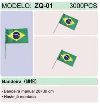 Bandeira manual (20*30cm)(Brasil)(com 12pc) (sem garantia)