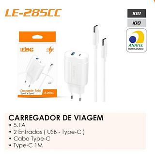 CARREGADOR 2 Entradas(USB-Type-C) 5.1A