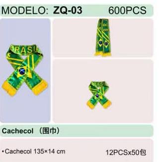 Cachecol (135*14cm)(Brasil)(com 12pc) (sem garantia)