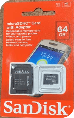 CARTÃO de memória 64GB