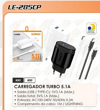 CARREGADOR (USB-TYPE/C) TYPE/C TURBO 5,1A
