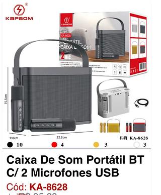 Caixa de som com 2 microfone